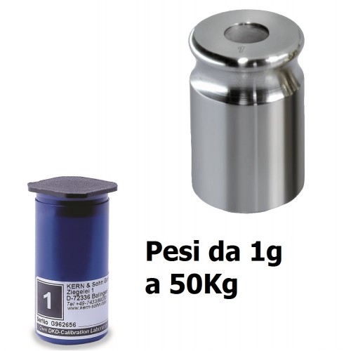 Classe F2 - Pesi singoli a bottone cilindrici in acciaio inox tornito